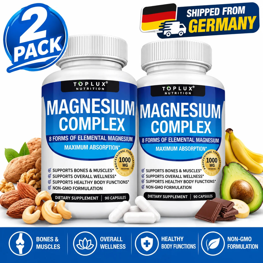 2 unidades de complejo de magnesio 1000 mg, suplemento para la salud