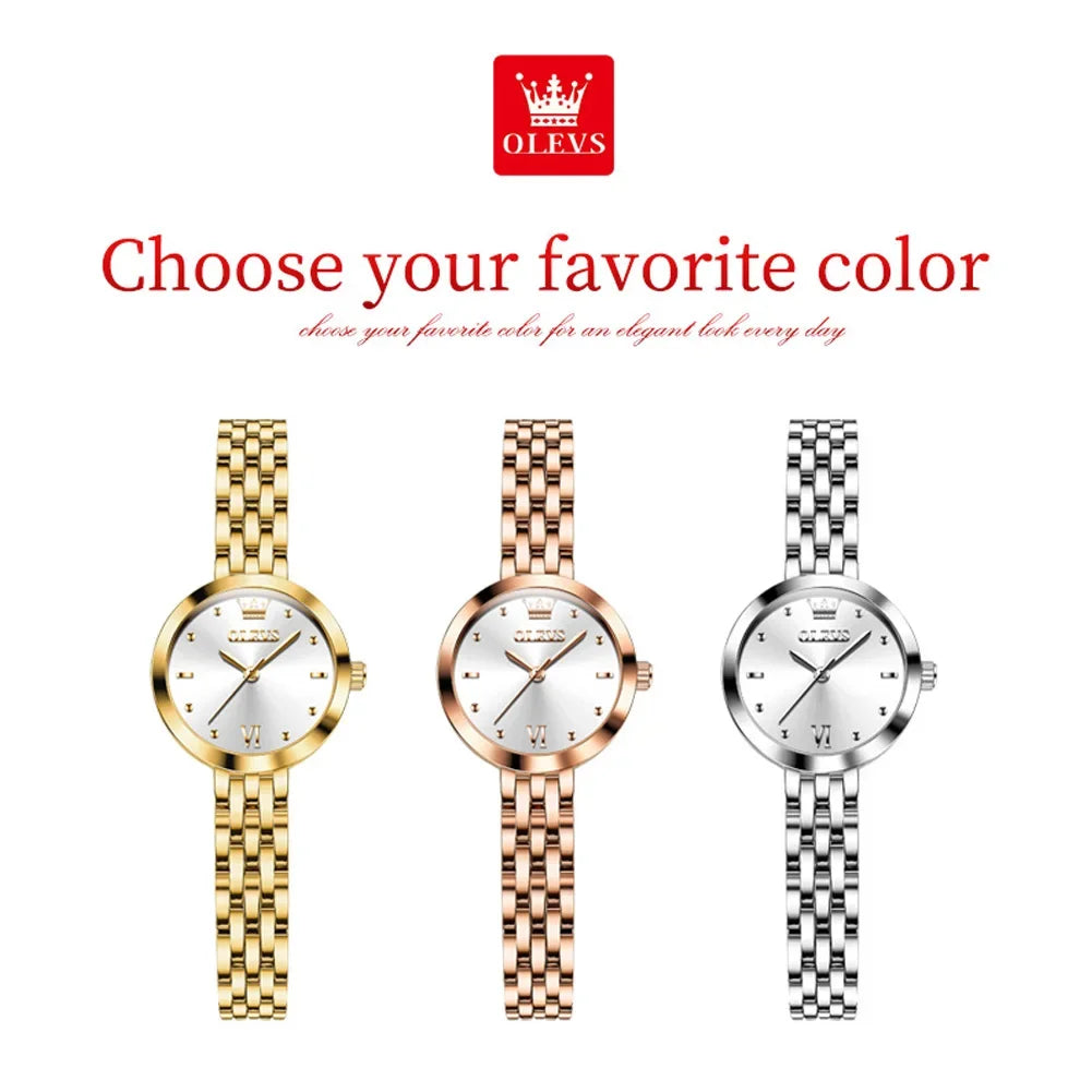Relojes de lujo para mujer OLEVS 9992, elegante reloj dorado de lujo para mujer, reloj de pulsera de cuarzo resistente al agua, Relojes Para Mujer