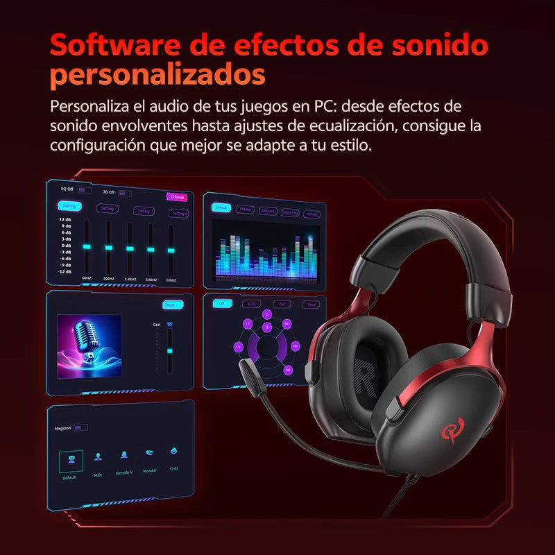 QCY VN200 Pro Wired Gaming Headset With Mic 40mm Driver 7.1 Surround Over Ear Headphones For PC PS4 PS5 Gamer Headphones