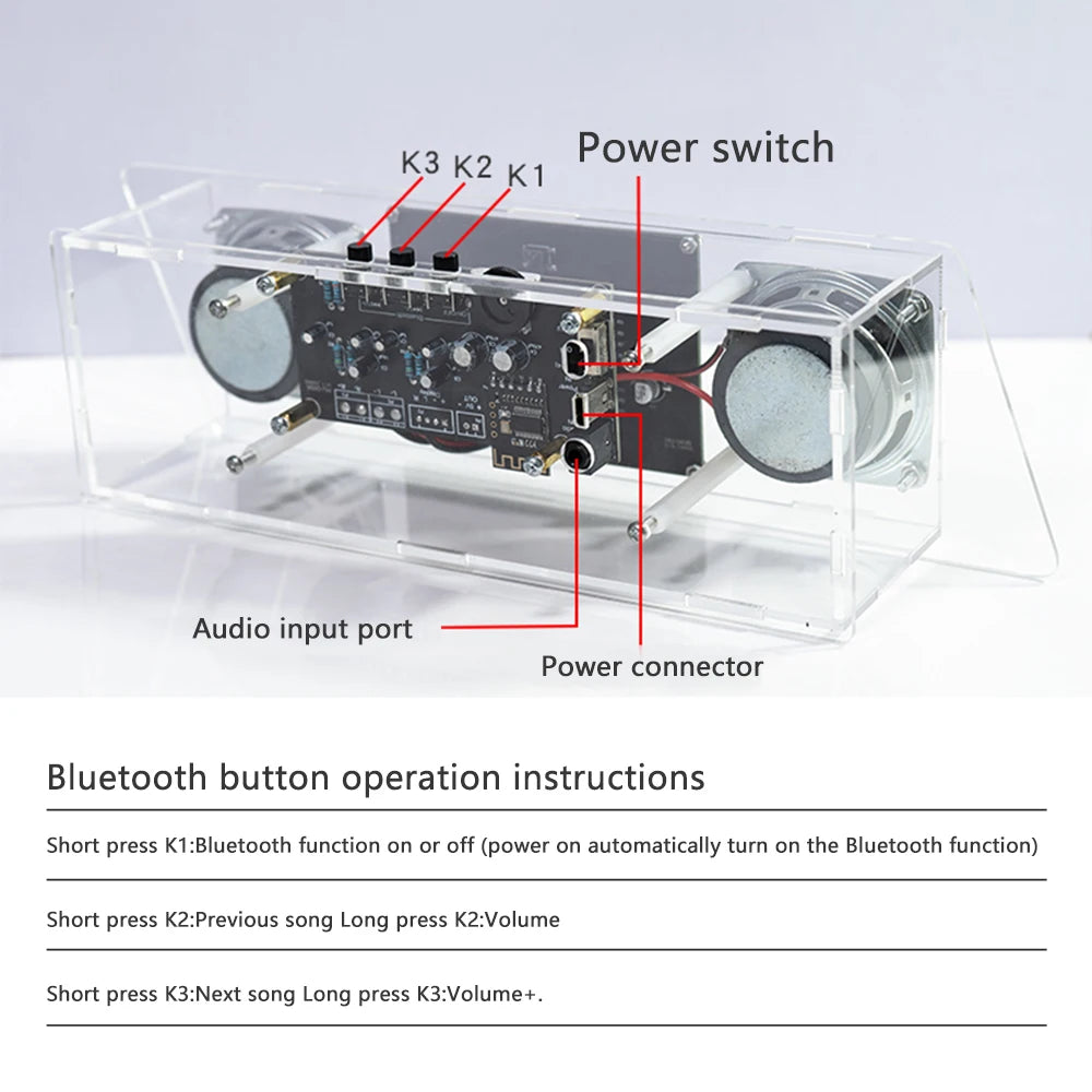 Bluetooth Speaker Kit DIY LED Music Spectrum Rhythm Light Bluetooth speaker LED Electronic Soldering Project Electronic Kit