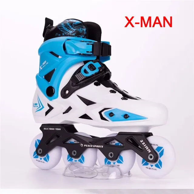 Patines en línea originales de PU para adultos y niños, 4 ruedas, Patines de marco plano para Slalom, deslizamiento, FSK, patinaje de carretera