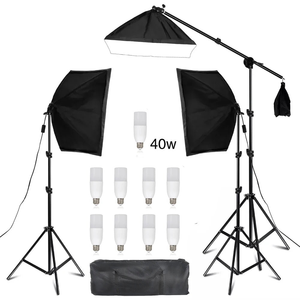 SH fotografía cuatro portalámparas Softbox 50x70CM Kit de iluminación de estudio fotográfico Softbox Kits Soft Box equipo fotográfico Base E27