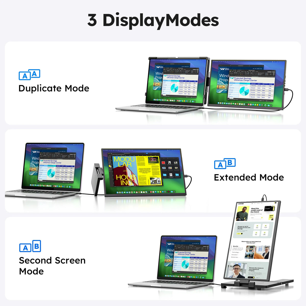 Dopesplay Monitor portátil de 15,6 pulgadas FHD 1080P IPS, extensor de segunda pantalla Plug&Play para PC, portátiles, MAC, monitores de trabajo y viaje 13-17