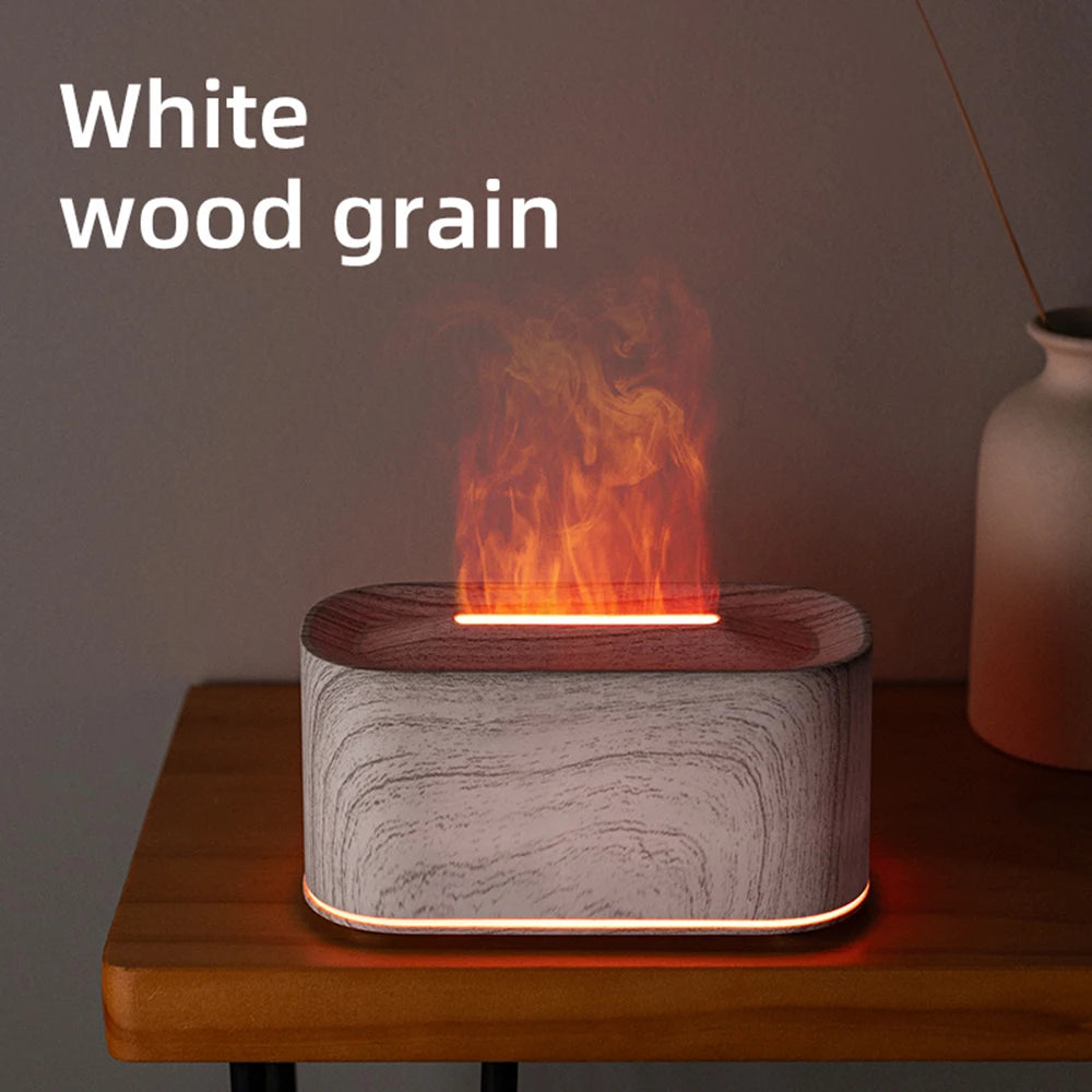 Difusor de aromaterapia con efecto de llama, difusor de aceites esenciales y humidificador de niebla fría, humidificador silencioso para el hogar y el dormitorio