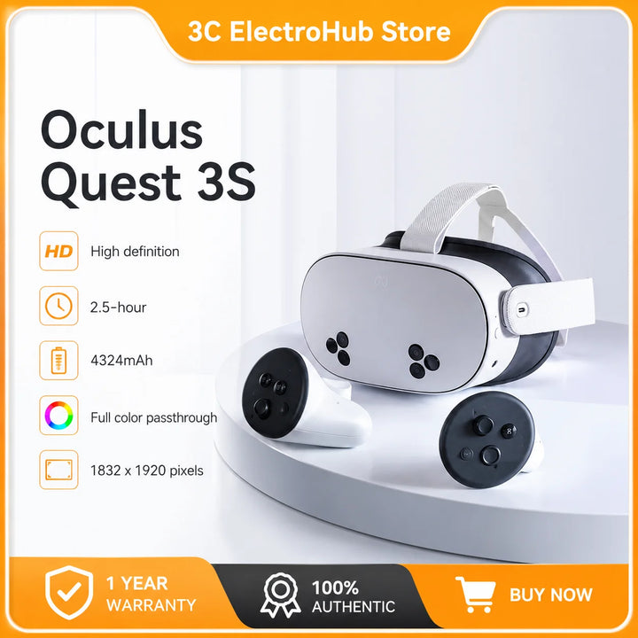 Gafas VR Oculus Quest3S 128G, Máquina Todo en Uno, Meta Quest3 VR, Sensor de Movimiento, Casco Inteligente, Máquina de Juegos, Quest3s 128G