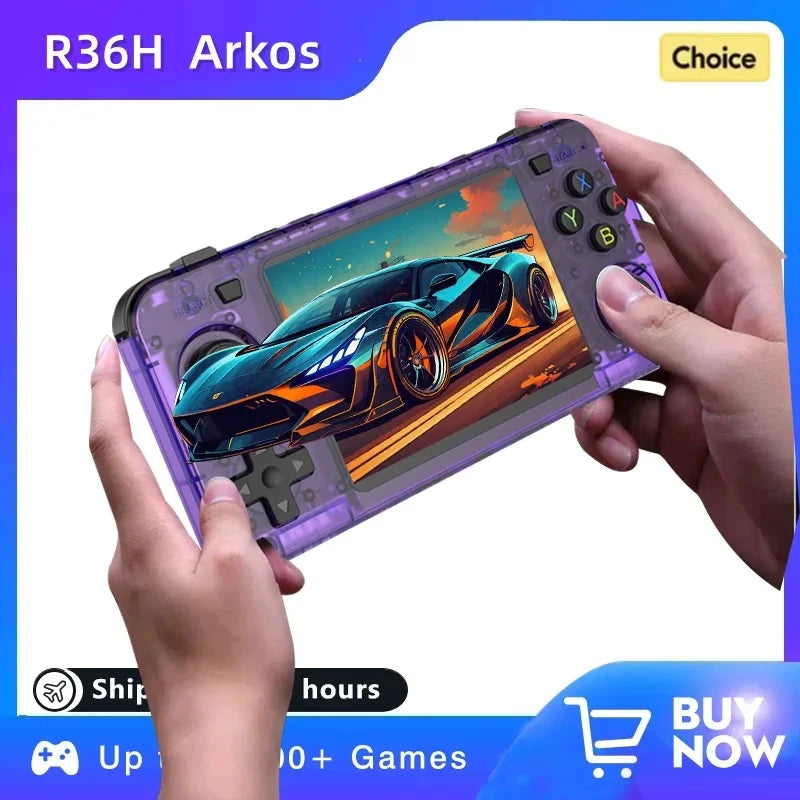 Original Arkos R36H Game Console 3.5Inch IPS Screen Portable Pocket Video Player Retro Handheld Consolas R36s Game Boy Gifts