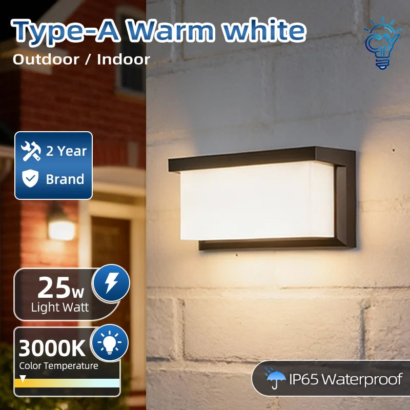 Aplique de pared LED para exteriores, lámpara de pared impermeable IP65, iluminación LED para exteriores, luces de porche para balcón, jardín, hogar y dormitorio, 85-220V