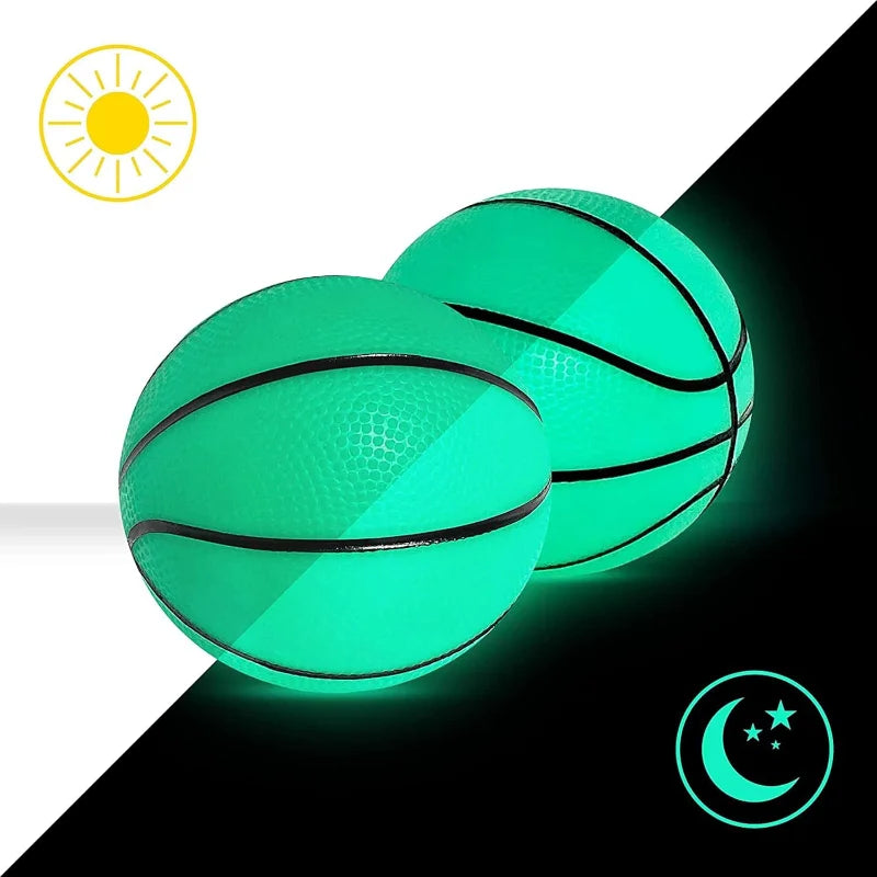 Balón de baloncesto luminoso que se ilumina, reutilizable, con un agarre firme, ideal para jugar en interiores y exteriores.