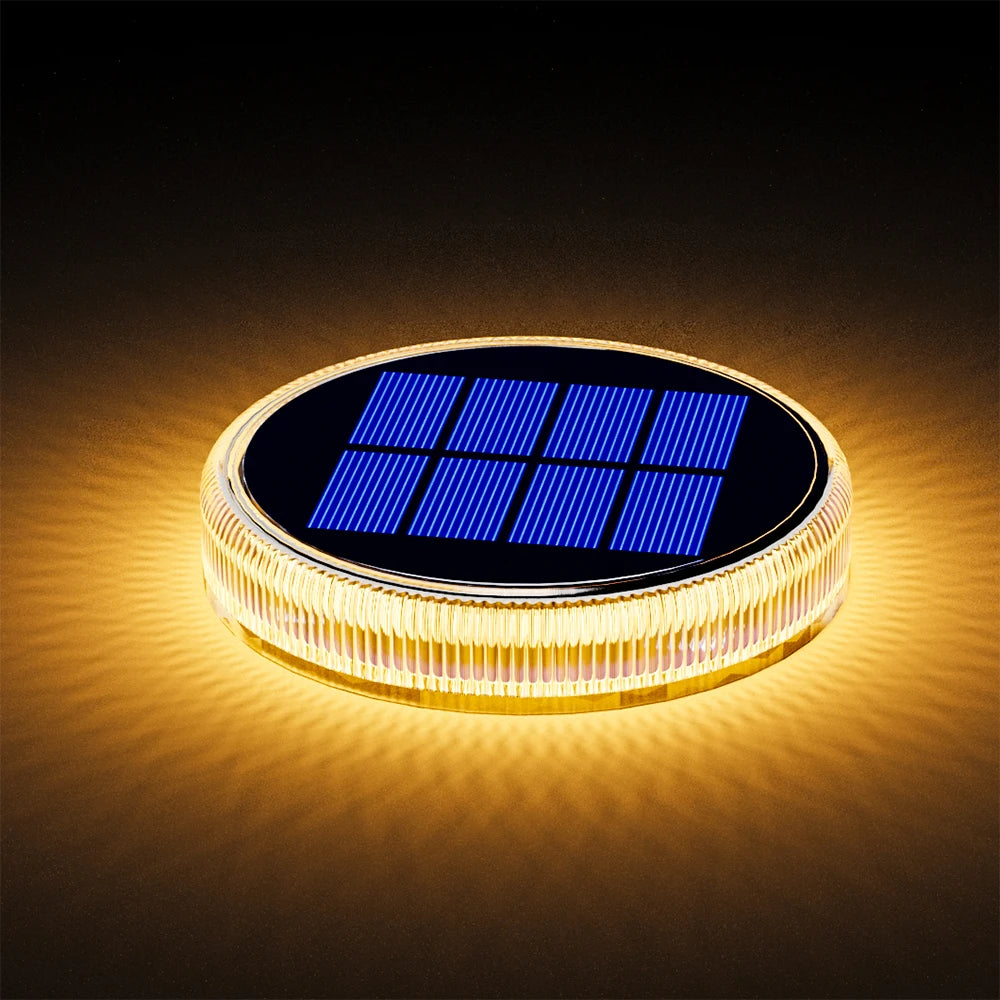 Outdoor Solar Deck Lights Waterproof LED Dock Lighting IP68 Auto On/Off for Driveway Step Sidewalk Stair Garden Floor Lamp