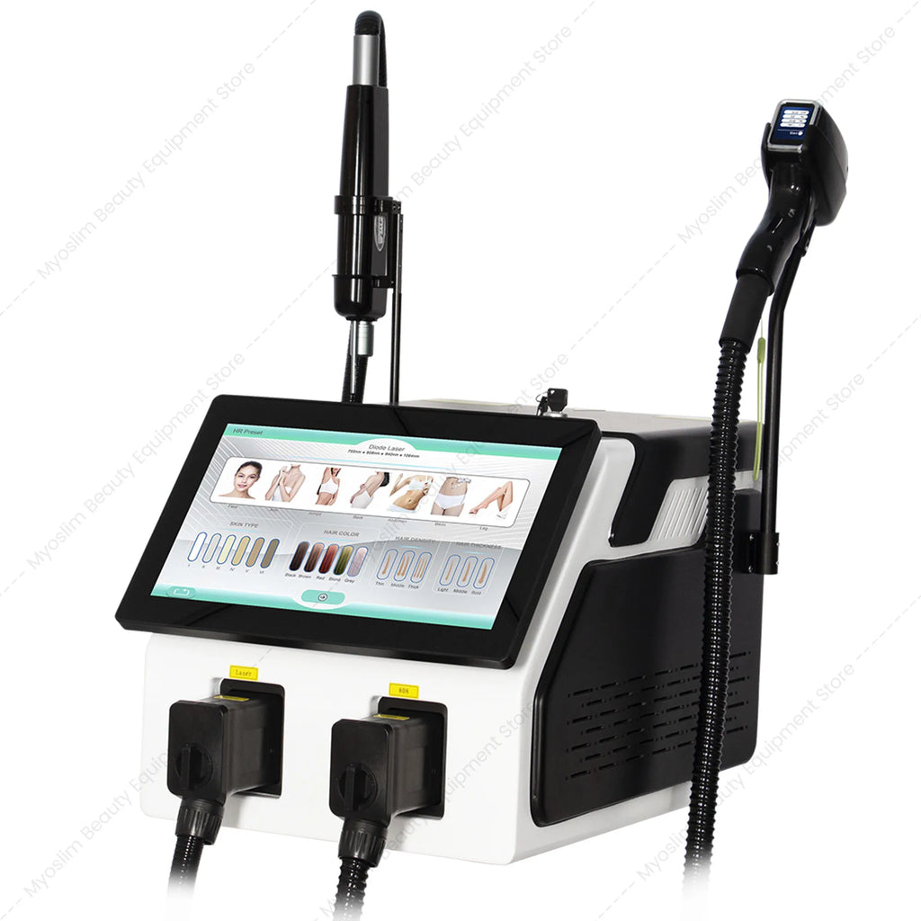 Máquina de Picosegundos con Diodo Láser 2 EN 1 FAC 10BARS, 4 Longitudes de Onda 755 808 940 1064nm, Depilación Permanente Indolora con Hielo, Eliminación de Tatuajes