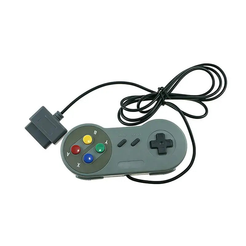 Mando retro con cable para SNES, botones de presión con buena respuesta y material duradero para juegos clásicos en casa