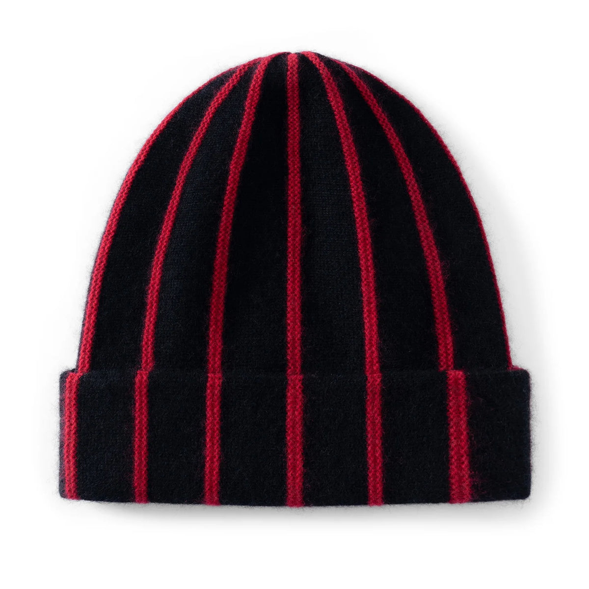 Gorro de cachemira de calidad para mujer/hombre, de doble capa, grueso y cálido para invierno, unisex, para esquiar al aire libre, gorro de punto con diseño patchwork y borde doblado.