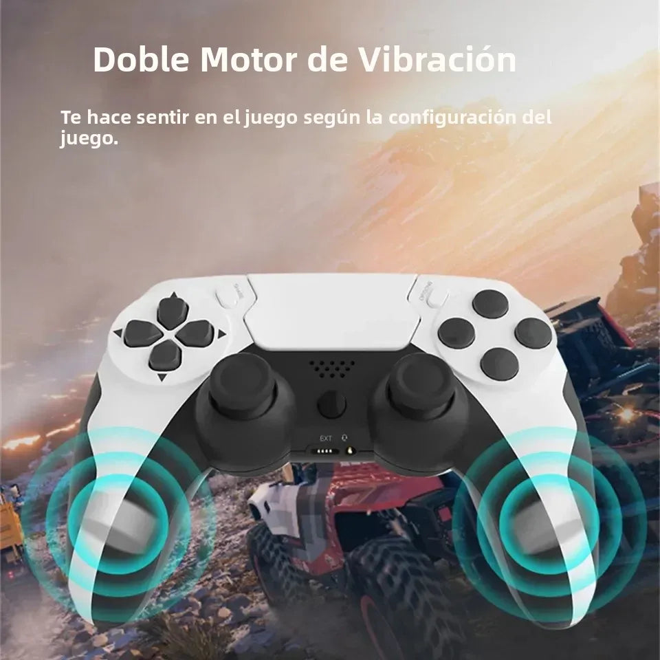 Mando inalámbrico GAMINJA, gamepad Bluetooth, doble vibración, joypad de 6 ejes, panel táctil, micrófono, puerto para auriculares para PS4, PS3 y PC
