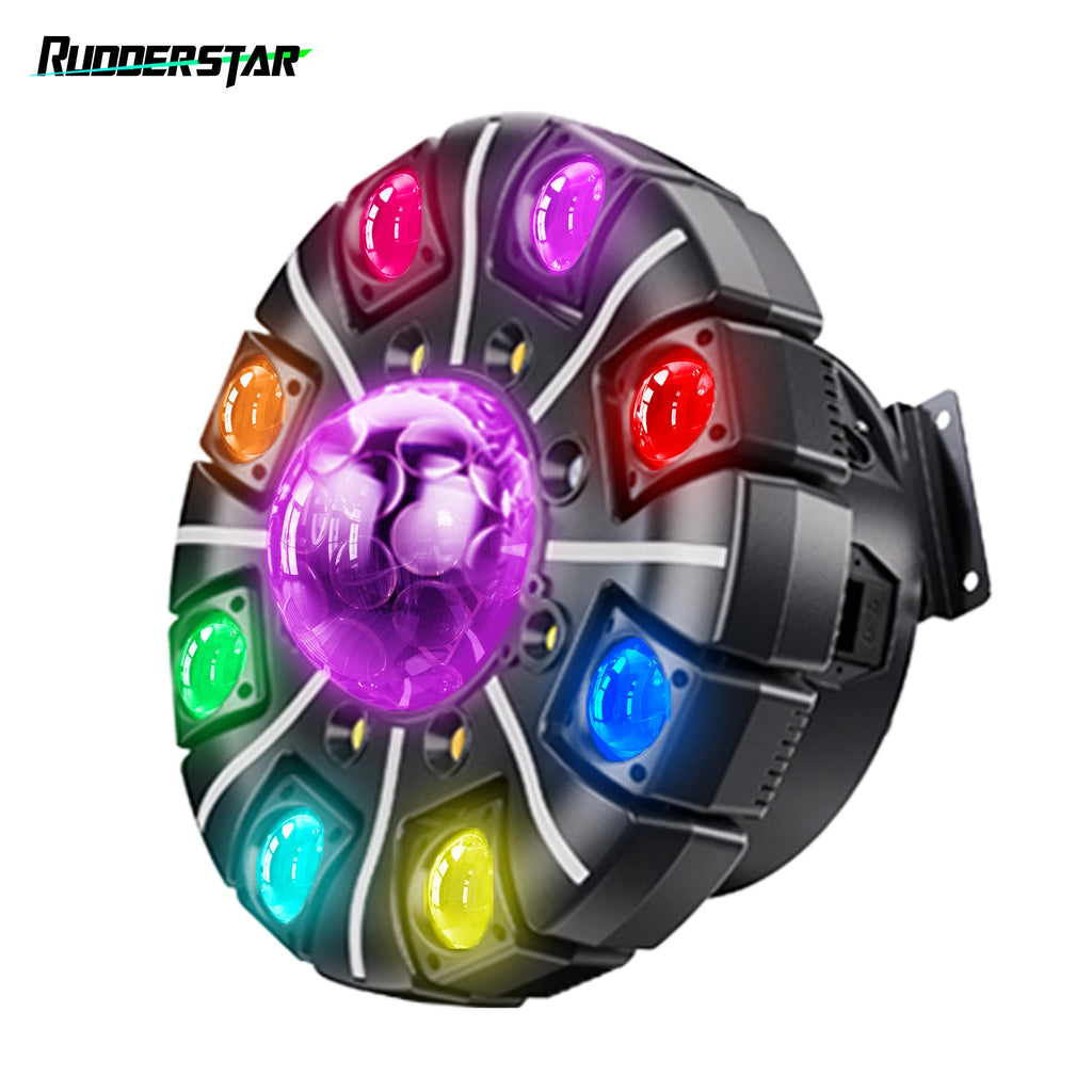 Luz Móvil de 150W con 8 Brazos, Luces LED RGBW, Bola Mágica, Luces Láser, Efecto de Haz, Proyector de Iluminación para Escenarios, Discotecas y Fiestas