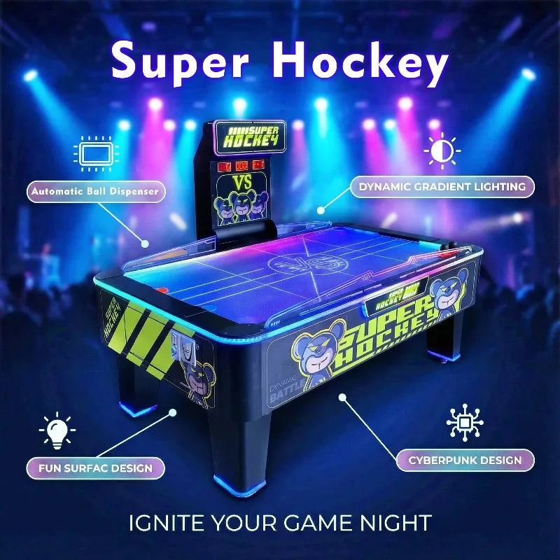 Mesa de Hockey de Aire Profesional Personalizada de Metal y Madera, Máquina de Juego Arcade Operada con Monedas, Juego Interactivo con Contador de Puntuación Electrónico