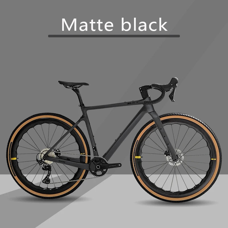 Bicicleta de gravel BXT 700C de fibra de carbono, 11 velocidades GRX-600, ruedas de carbono, manillar de carbono, bicicleta de carretera de gravel completa
