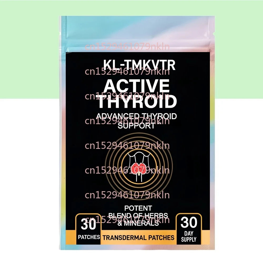 30 parches Parches transdermicos de apoyo para tiroides con yodo, selenio, magnesio, zinc, vitamina B12 para una salud óptima