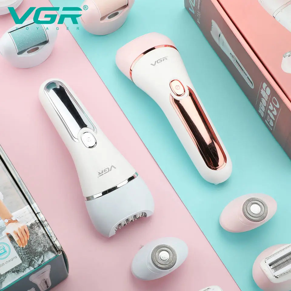 VGR-depiladora eléctrica para mujer, afeitadora femenina, depilación corporal para piernas, labio, barbilla, recortador de Bikini, utensilio para eliminar el vello Facial