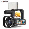 Videocámara 8K de 64MP con Visión Nocturna IR de 18X, Grabadora de Video Digital, Pantalla Táctil Giratoria de 3.0'', Wi-Fi, Vlogging, Transmisión en Vivo, Cámara Web