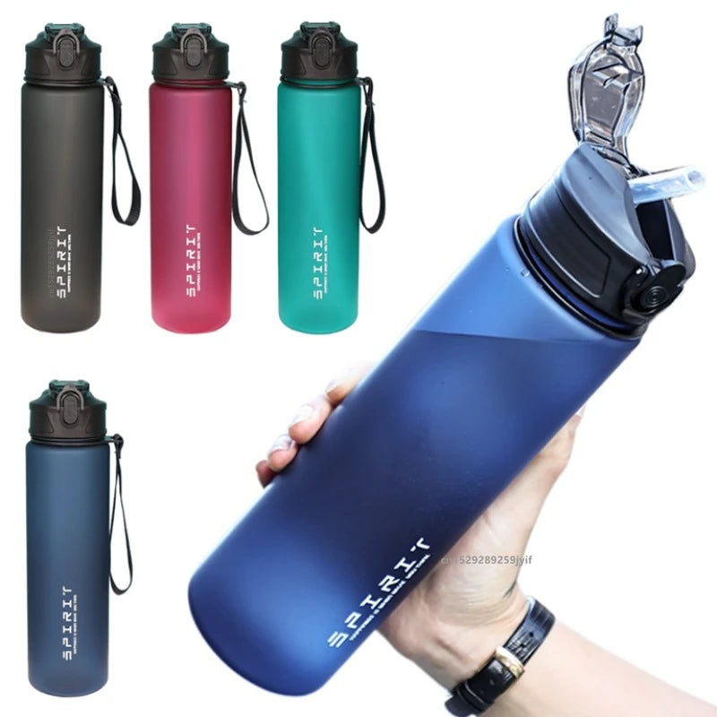 Botella de agua de 750ml con marcador de tiempo de paja, jarra de agua de plástico motivacional a prueba de fugas de gran capacidad para gimnasio, viajes, deportes al aire libre