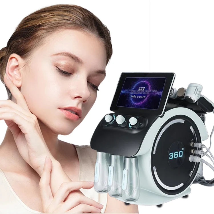 Máquina coreana 6 en 1 de hidrodermoabrasión, microdermoabrasión con punta de diamante, cepillo de limpieza facial, dispositivo para el cuidado de la piel y lifting facial