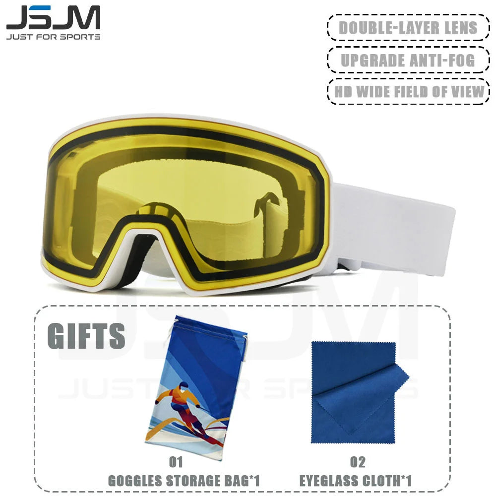 JSJM NUEVAS Gafas de Esquí Antivaho de Doble Capa para Adultos, Gafas para Moto de Nieve, Deportes al Aire Libre, Nieve, Snowboard, Máscara de Esquí, UV400, REGALOS