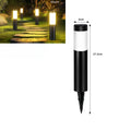 Luces LED solares modernas de acero inoxidable para senderos, lámparas cilíndricas mejoradas para patio, jardín, exteriores y decoración de pasillos