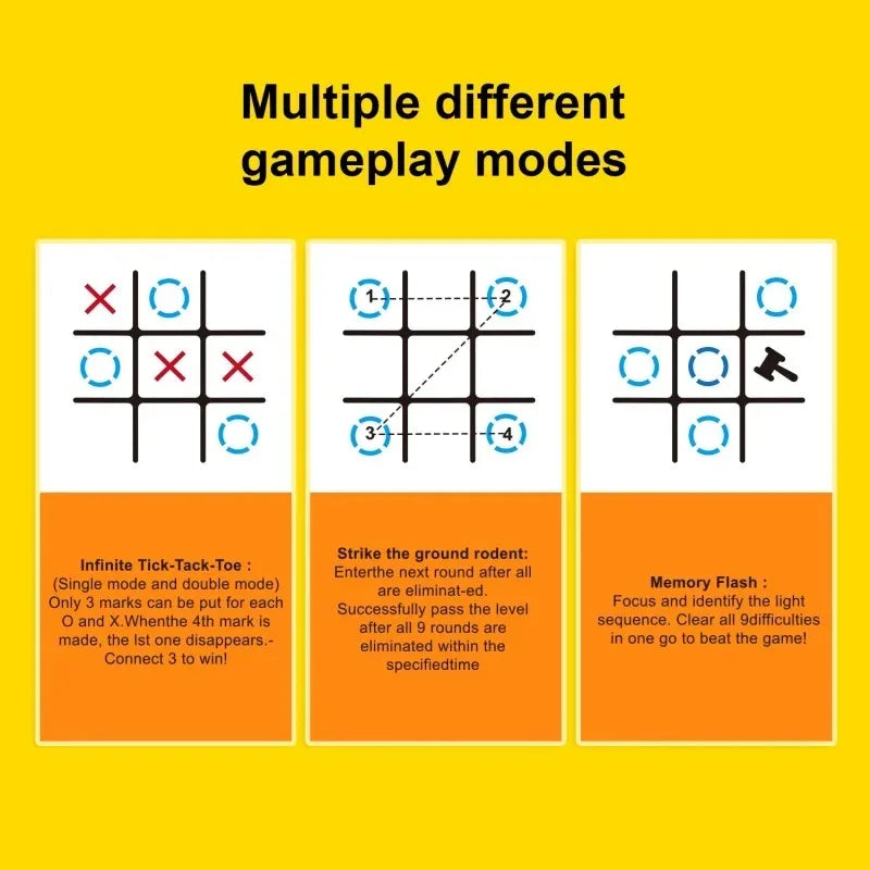 Tablero de ajedrez electrónico de tres en raya, juguete educativo de estrategia multifuncional para niños, juego mental interactivo, diversión entre padres e hijos