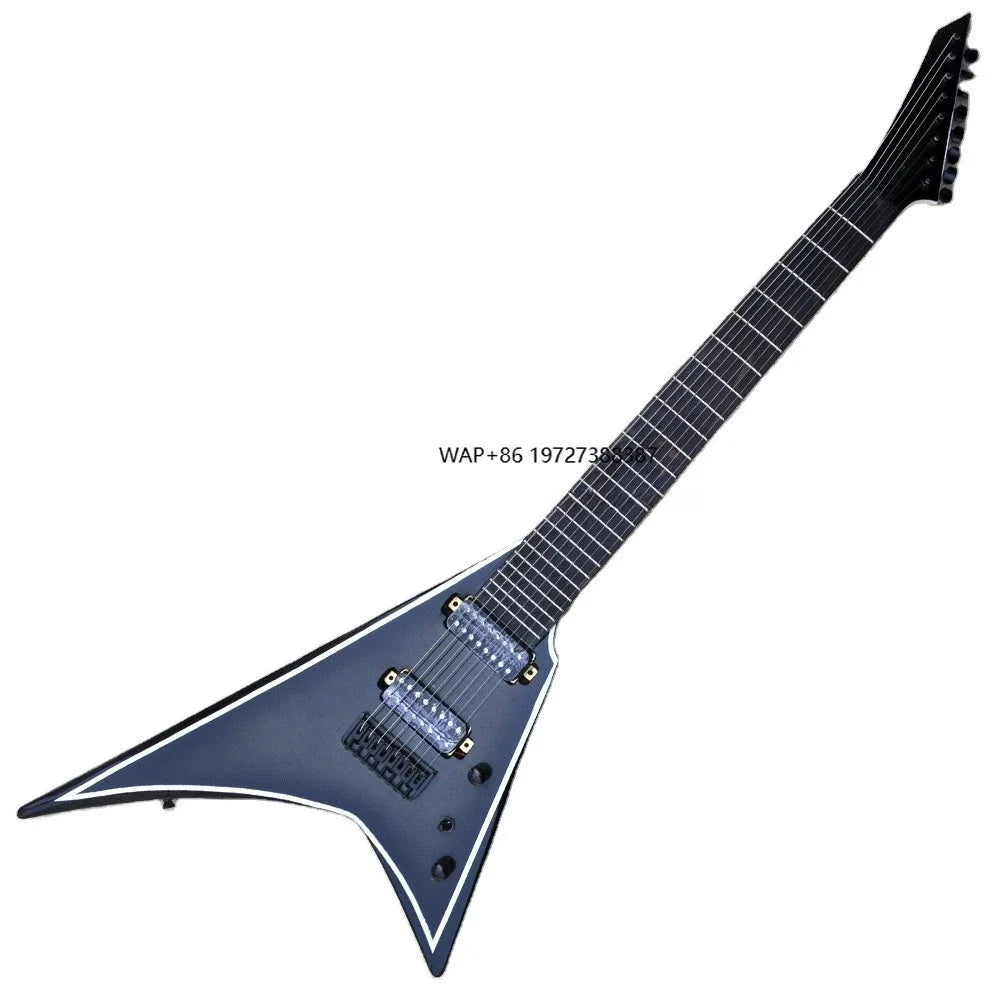 Guitarras Eléctricas en Forma de V, Guitarra Profesional de 8 Cuerdas, Chapa de Arce Flameado, Diapasón de Ébano