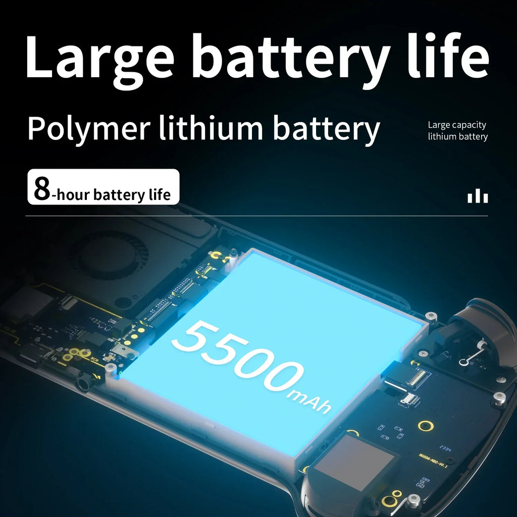 Consola de Juegos Portátil ANBERNIC RG556, Pantalla AMOLED de 5.48 Pulgadas, Android, Batería de 5500 mAh, Reproductor de Videojuegos Portátil con Bluetooth
