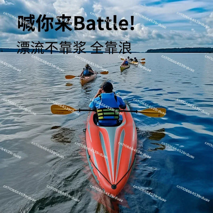 Kayak Inflable Plegable para Exteriores, Bote de Goma, Bote de Asalto, Aventura, Canoa Individual o Doble, Bote de Pesca