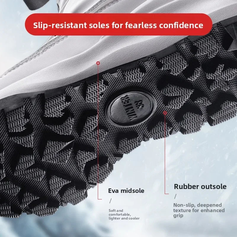 Calzado Deportivo de Invierno para Hombre y Mujer, Botas de Nieve con Aislamiento de Felpa, Botas de Esquí Antideslizantes e Impermeables, Zapatos de Senderismo para Mujer