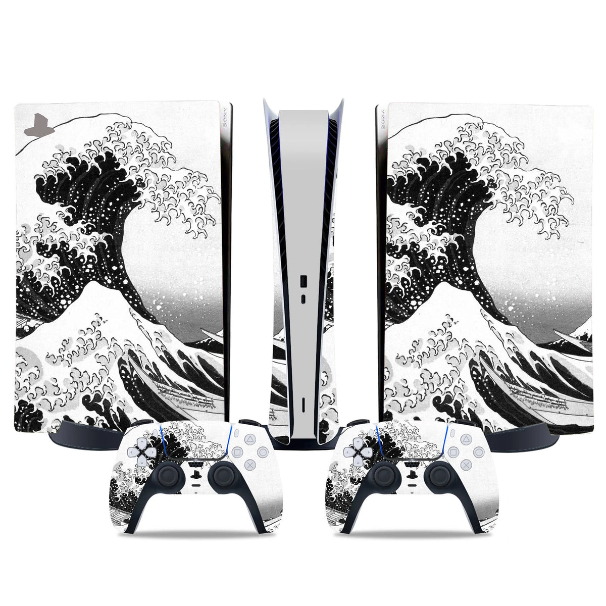 Adhesivo de vinilo protector para consola PS5 edición digital, set completo de cubierta para la consola y 2 controles