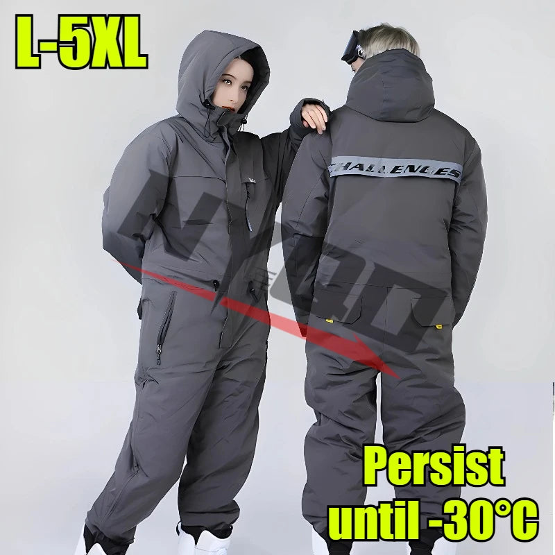 Mono de ciclismo y esquí para hombre y mujer, traje de esquí multifuncional, traje de nieve, impermeable, grueso, cálido, 이 한