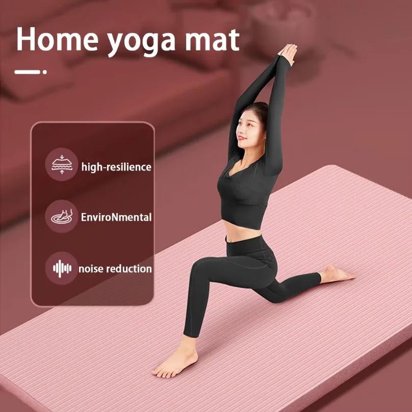 Esterilla de yoga NBR de 8 mm antideslizante y gruesa para principiantes, esterilla de yoga para el hogar para deportes, danza, equipo de fitness.
