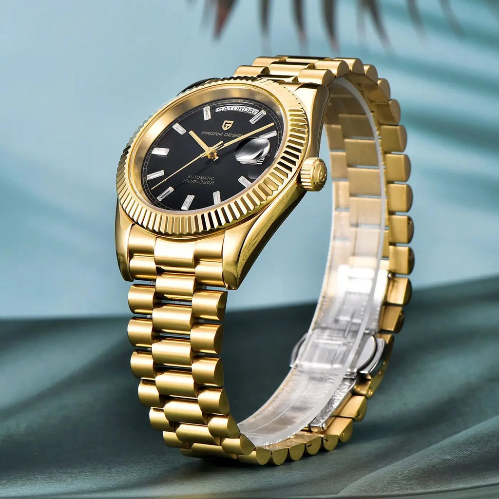 Reloj Pagani Design 2025 Nuevo para hombre, 40MM, día y fecha, marca de lujo, reloj automático de oro, mecánico, resistente al agua