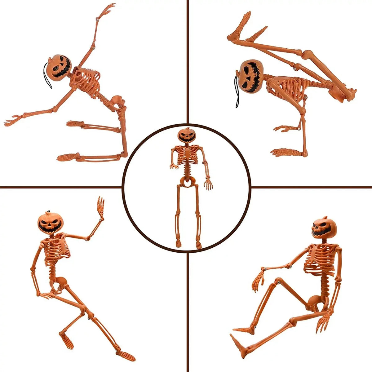 Esqueleto de tamaño para persona de Halloween, accesorios colgantes, huesos de calavera humana falsos móviles, decoración de fiesta de Casa Encantada