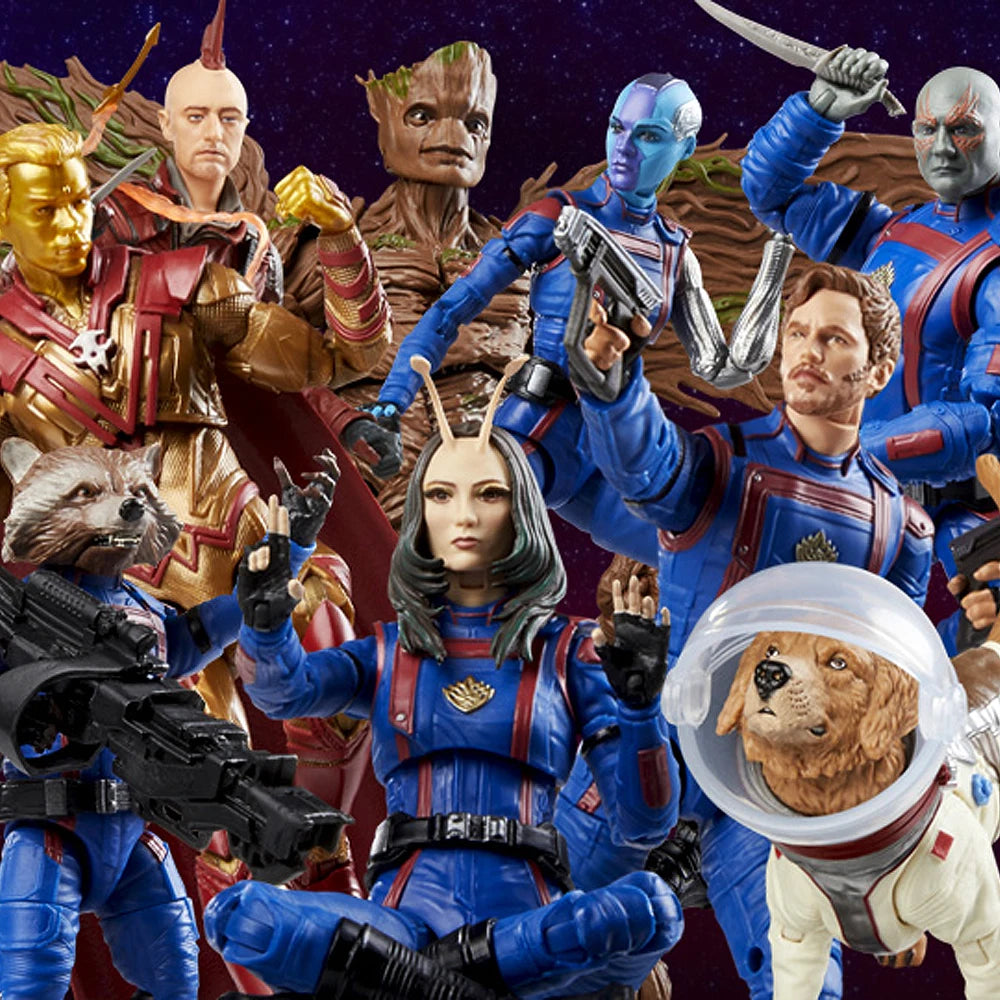 Figura de acción de 6" de Marvel Legends Guardians of the Galaxy: Star Lord, Nebula, Adam Warlock, Drax, Rocket, Mantis, Kraglin, Groot, Cosmo Wave