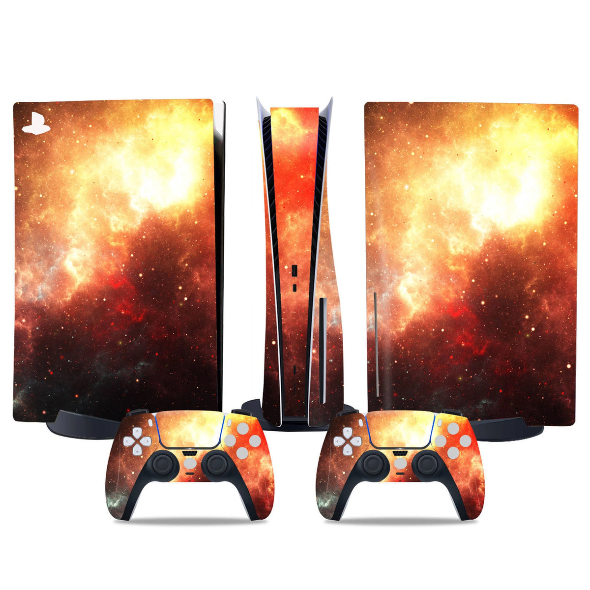 Pegatina para consola PS5 con disco y 2 mandos, vinilo adhesivo decorativo para la cubierta de la consola