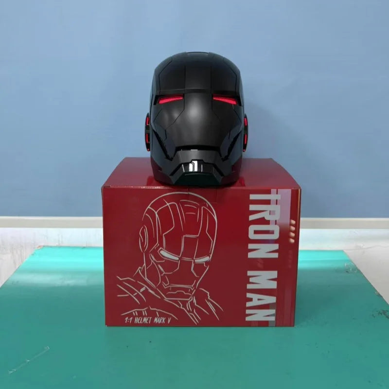 Casco de Iron Man Mk5 Mk50 Mk17 con Control por Voz Jarvis, Luz LED, Modelo de Juguete para Adultos, Regalo de Cumpleaños