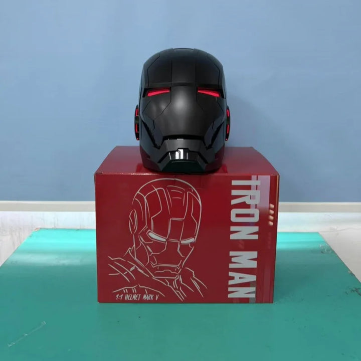 Casco de Iron Man Mk5 Mk50 Mk17 con Control por Voz Jarvis, Luz LED, Modelo de Juguete para Adultos, Regalo de Cumpleaños
