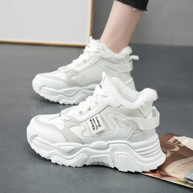 Nuevas Botas de Nieve de Invierno para Mujer, Botas Altas con Forro de Peluche Cálido, Zapatillas Cómodas e Impermeables, Calzado Femenino de Moda 2026