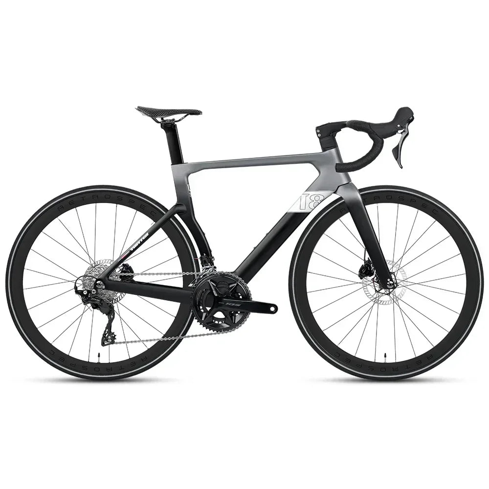 Bicicleta de carretera TWITTER T8pro 105 Kit R7120-24 velocidades, cableado interno, frenos de disco hidráulicos R7070, bicicleta aerodinámica de fibra de carbono T800
