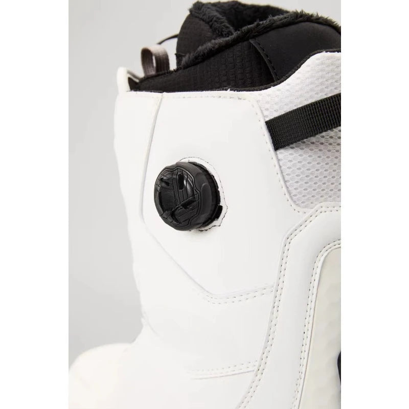 Botas de Snowboard con Sistema de Fácil Calzado, Color Blanco y Negro