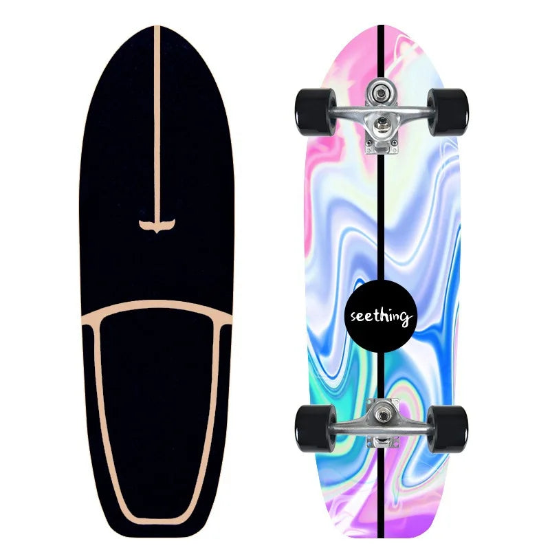 Monopatín de surf individual CX7 de arce para carving, cruiser, longboard, para pumping, deportivo y genial