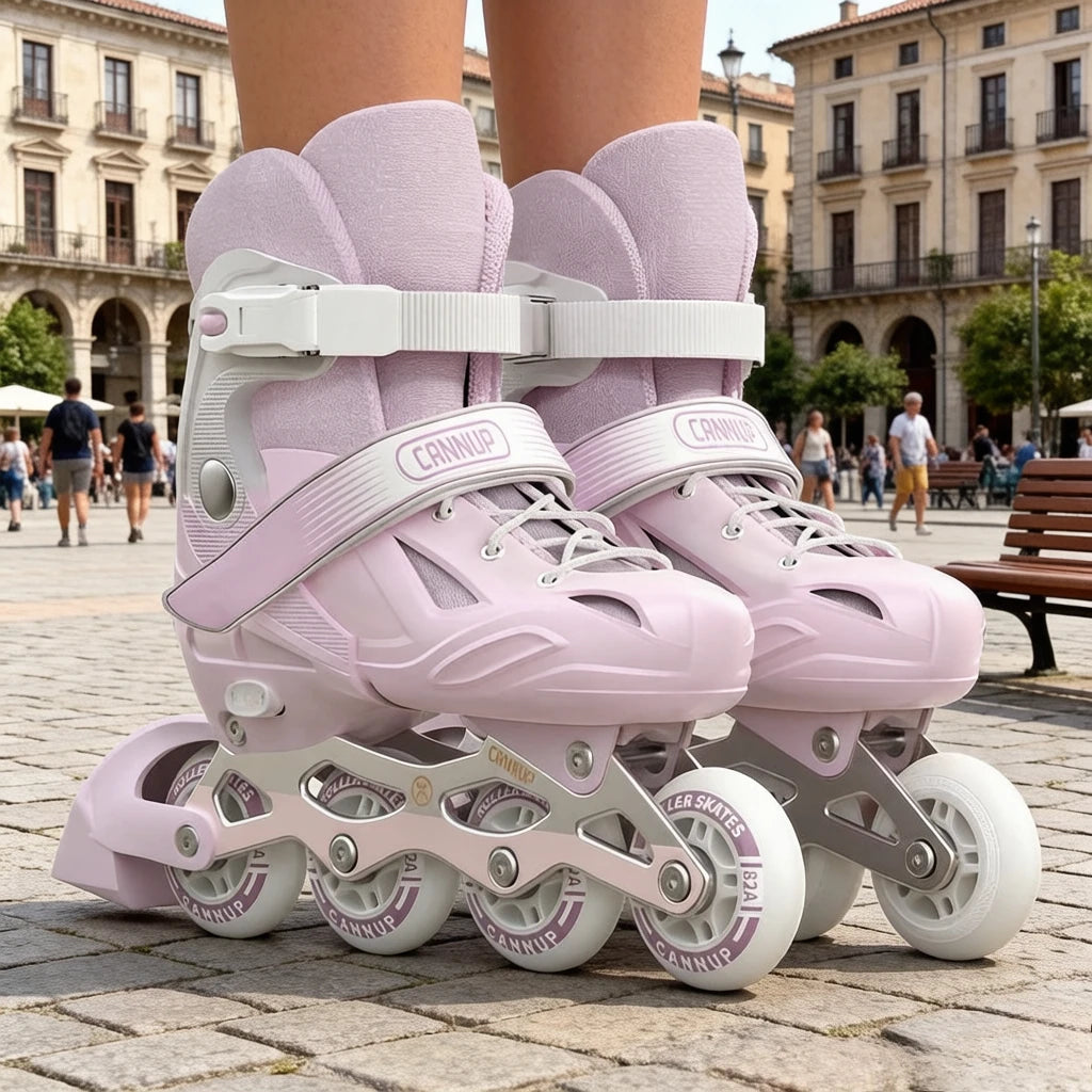 Juego Completo de Patines en Línea para Niñas Principiantes, Patines para Niños, Forro Suave y Transpirable, Patines Cómodos para Aprender