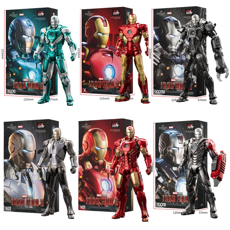 ZD Toys Iron Man MK15 MK16 máquina de guerra MK2 figura de acción Iron Man Mk47 MK35 pargo rojo 1/10 escala Iron Man colecciones regalo