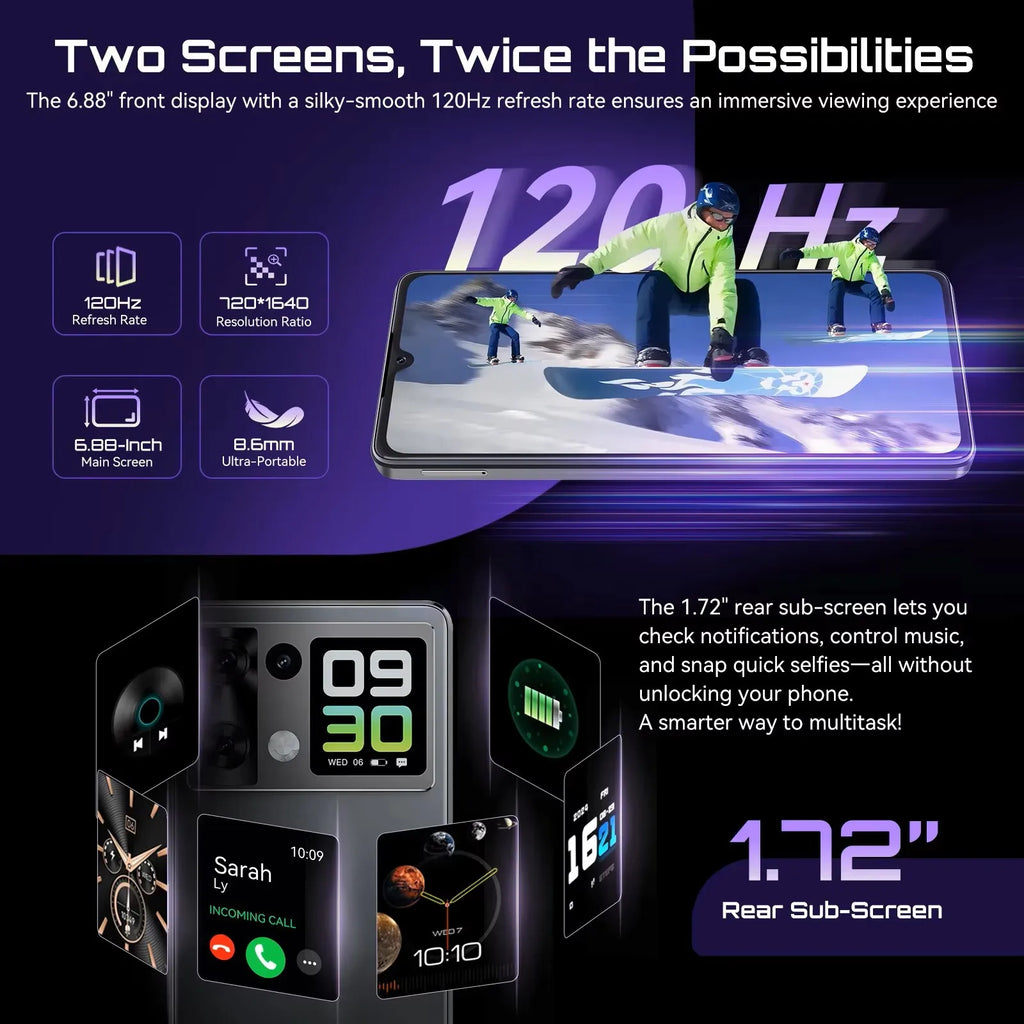 [Envío desde Polonia] Cubot P90 Smartphone Android 15 24(12+12)GB + 256GB 6.88" 120Hz 64MP 5100mAh Teléfono móvil NFC Huella dactilar