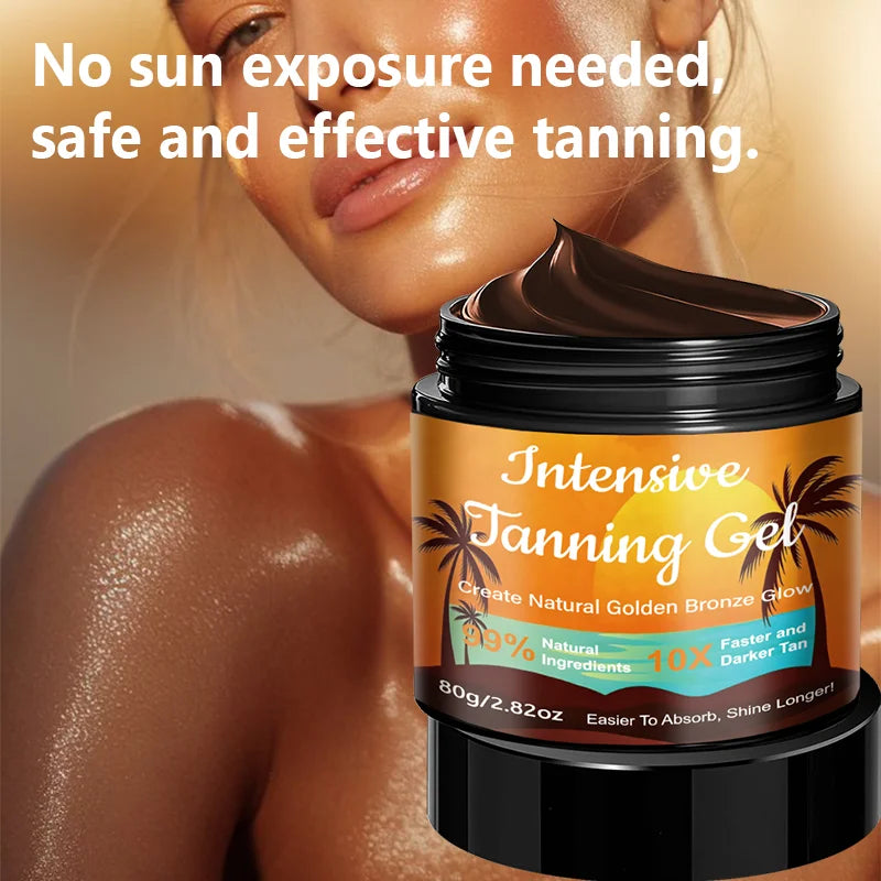 YUITIKUE Gel Autobronceador Intensivo 10X, Fórmula Natural de Bronceado Rápido para Lograr un Tono de Piel Dorado Bronceado Duradero