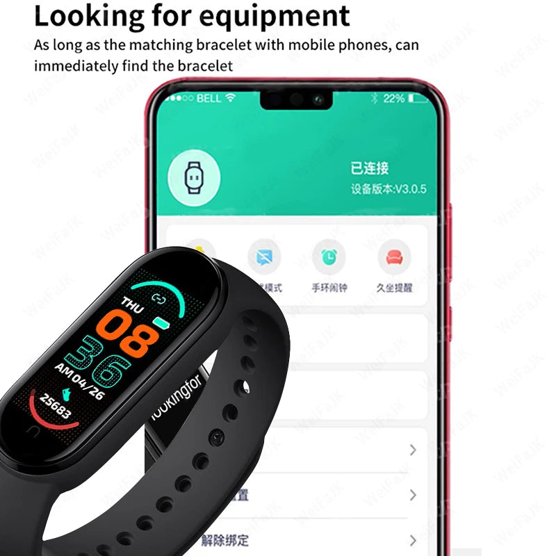 M6 Smartwatch Hombre Mujer Pulsera Inteligente de Fitness Banda Deportiva Monitor de Frecuencia Cardíaca y Presión Arterial Relojes Impermeables Multifunción